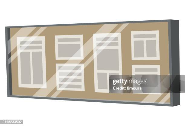 bulletin board for students to check their grades - high school test stock illustrations