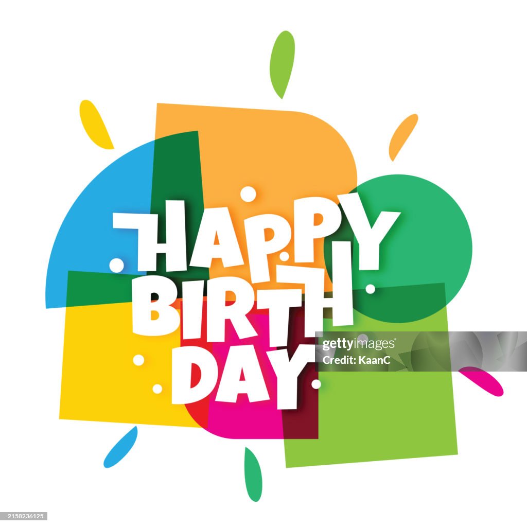 Happy Birthday. Happy Birthday vector lettering design. Funny calligraphy. Vector stock illustration