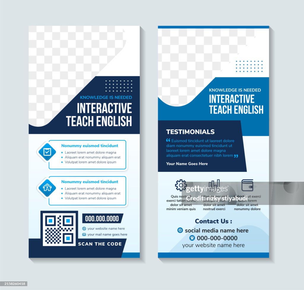 Knowledge Flier Interactive Teach English Knowledge Is Needed Design Roll Up Banner ...