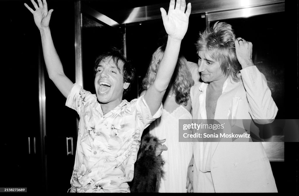 Steve Rubell, Alana Stewart And Rod Stewart
