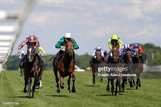Ryan Moore riding Auguste Rodin win The Prince Of Wales's Stakes on day two during Royal Ascot 2024 at Ascot Racecourse on June 19, 2024 in Ascot,...