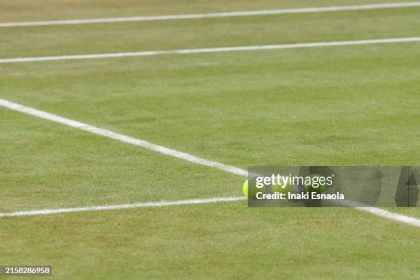Official match balls during the ladies single between Coco Gauff of the United States against Jessica Pegula of the United States during day seven of...