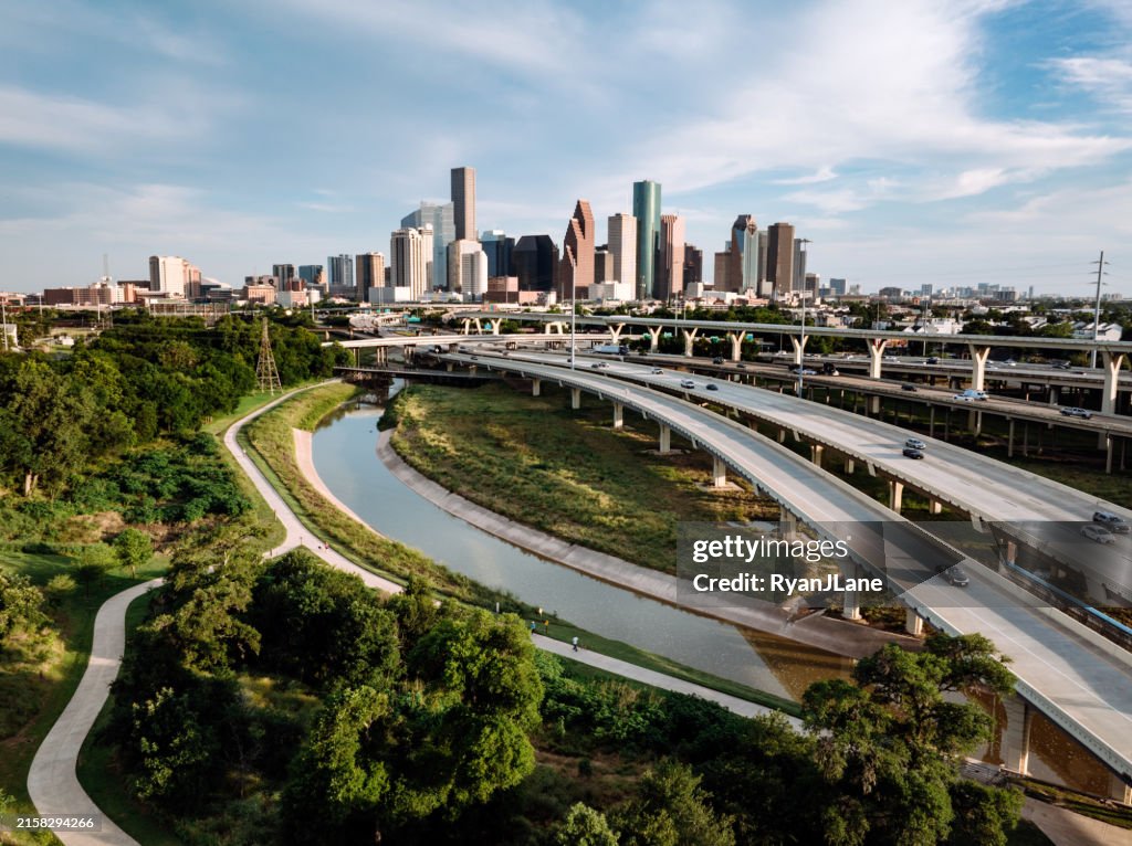 Stadtbild von Houston, Texas aus der Luft