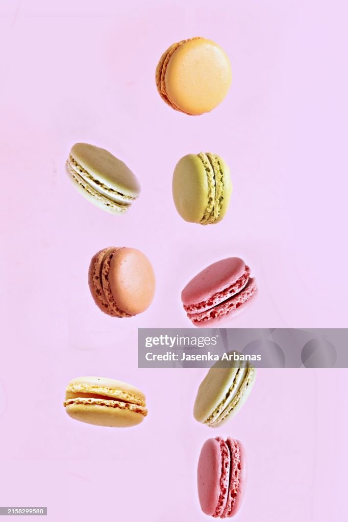Colorful fresh macarons