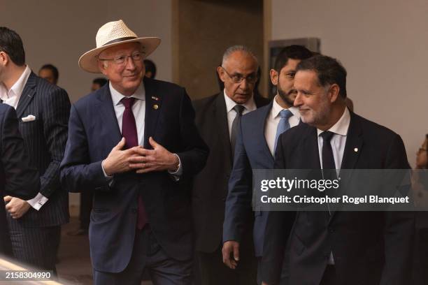 United States Ambassador in Mexico Ken Salazar leaves after a meeting of President-elect of Mexico Claudia Sheinbaum with businessmen at Hotel...