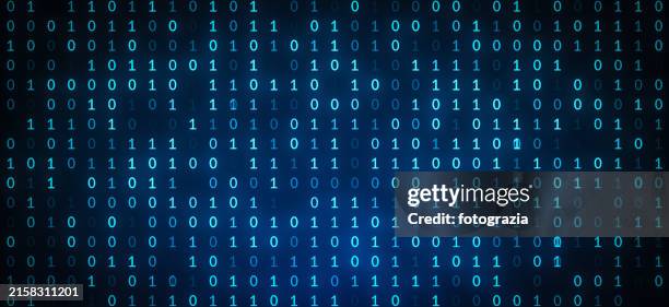 binary code on digital screen - equipamento de computador imagens e fotografias de stock
