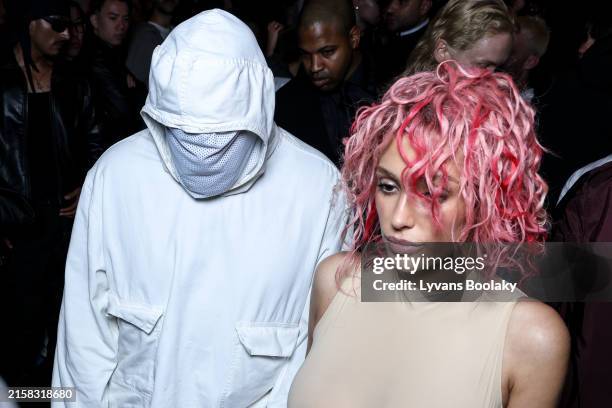 Kanye West and Bianca Censori attend the Prototypes Menswear Spring/Summer 2025 show as part of Paris Fashion Week on June 19, 2024 in Paris, France.