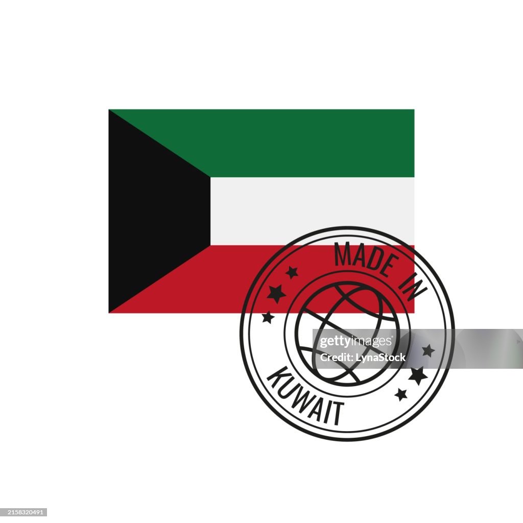 Kuwait Sticker Made In Kuwait Badge Vector Sticker With Kuwait National Flag Ink Stamp ...