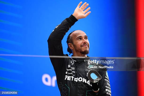 Lewis Hamilton of Mercedes-AMG Petronas F1 Team is celebrating after conquering 2nd place in the race of the Spanish GP, the 10th round of the...