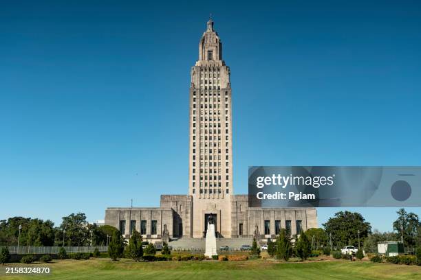 baton rouge, edificio del capitolio del estado de luisiana - capitolio-estatal-de-georgia fotografías e imágenes de stock