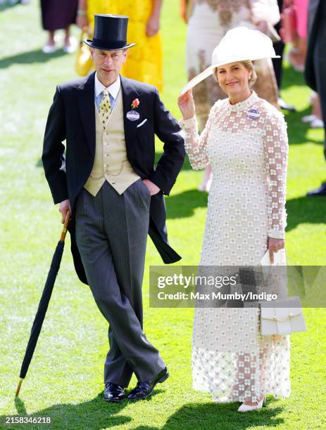 Prince Edward, Duke of Edinburgh and Sophie, Duchess of Edinburgh attend day two of Royal Ascot 2024 at Ascot Racecourse on June 19, 2024 in Ascot,...