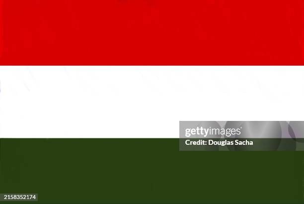 hungarian national flag on display - hungary - hungarian flag stock pictures, royalty-free photos & images