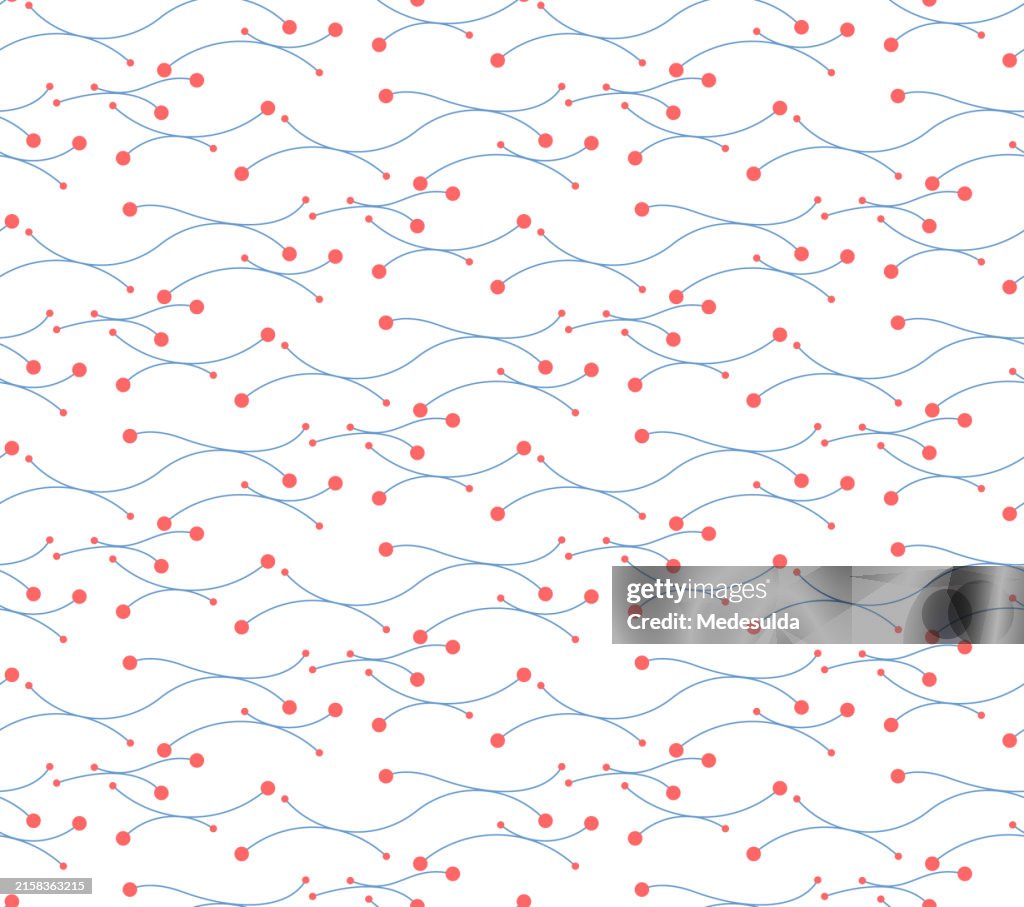 Seamless Pattern With Dots And Curved Lines High-Res Vector Graphic ...