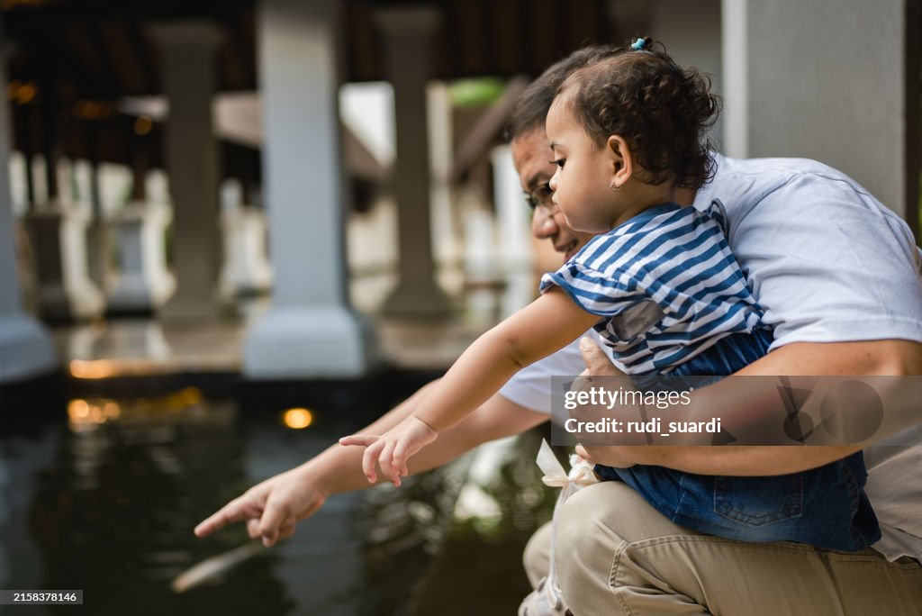 A father and his five-year-old daughter