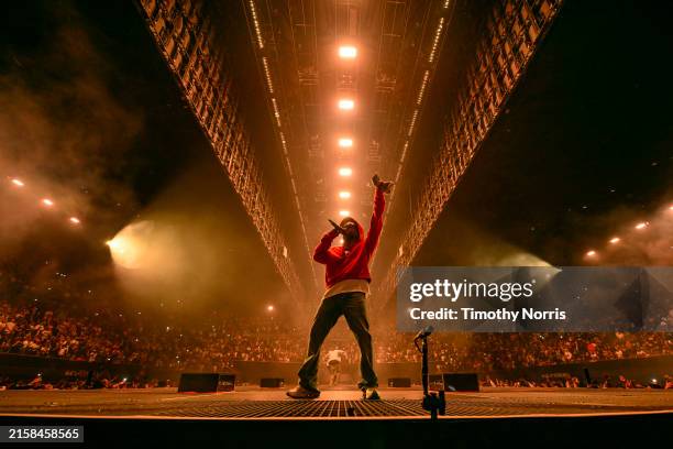Kendrick Lamar performs onstage during The Pop Out – Ken & Friends Presented by pgLang and Free Lunch at The Kia Forum on June 19, 2024 in Inglewood,...