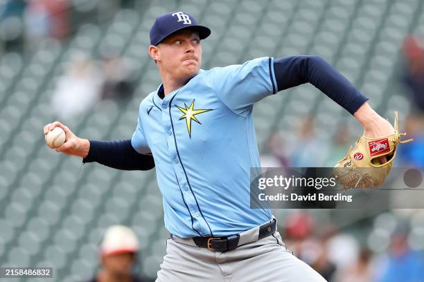 Pete Fairbanks of the Tampa Bay Rays delivers a pitch against the Minnesota Twins in the ninth inning at Target Field on June 20, 2024 in...