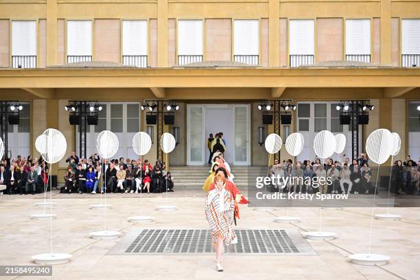 Models walk the runway during the Issey Miyake Menswear Spring/Summer 2025 show as part of Paris Fashion Week on June 20, 2024 in Paris, France.