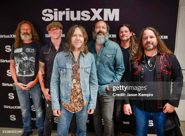 Richard Turner, Kent Aberle, Charlie Starr, Benji Shanks, Brandon Still and Paul Jackson of Blackberry Smoke are seen at SiriusXM Studios on June 20,...
