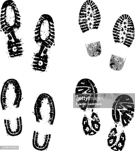 footprints - dirty soles stock illustrations