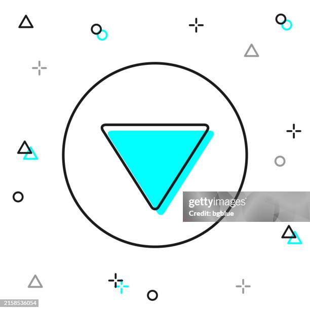 down button. line icon on white background - pointing down white background stock illustrations