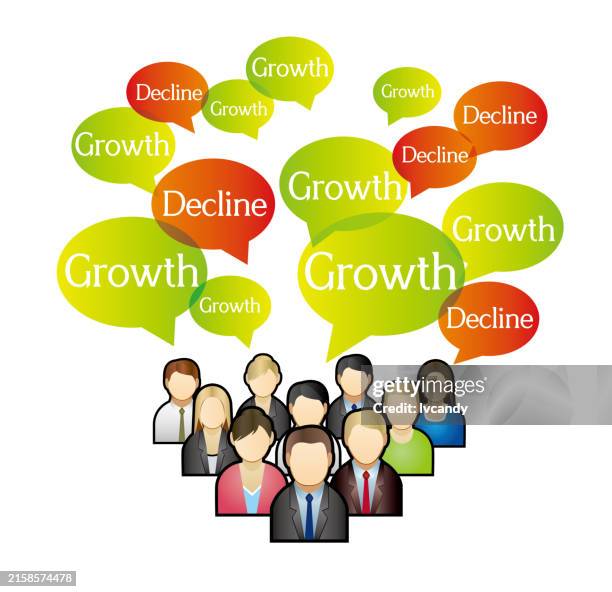 growth outweighs decline - translator stock illustrations