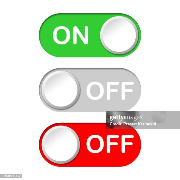 on and off toggle switch buttons - incoming call mockup stock pictures, royalty-free photos & images