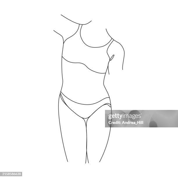 woman's body single line drawing with editable stroke - ancient greek sculptures stock illustrations