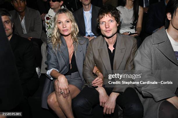 Kate Moss and Nikolai von Bismarck attend the Dior Homme Menswear Spring/Summer 2025 show as part of Paris Fashion Week on June 21, 2024 in Paris,...