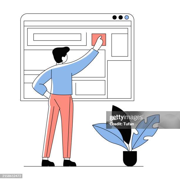 customizing mobile application interface – man adjusting user settings for social network account, personalizing app features and preferences for enhanced user experience - customs control stock illustrations