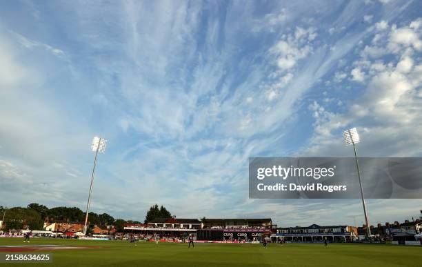 General view during the T20 Vitality Blast match between Northamptonshire Steelers and Leicestershire Foxes at The County Ground on June 21, 2024 in...