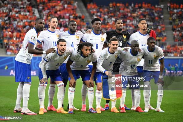 Players of France pose for a team photograph prior to the UEFA EURO 2024 group stage match between Netherlands and France at Football Stadium Leipzig...