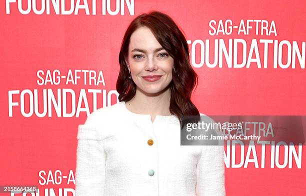 Emma Stone attends the SAG-AFTRA Foundation Conversations "Kinds Of Kindness" at SAG-AFTRA Foundation Robin Williams Center on June 21, 2024 in New...