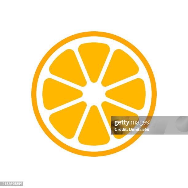 stockillustraties, clipart, cartoons en iconen met orange fruit color icon - sinaasappel