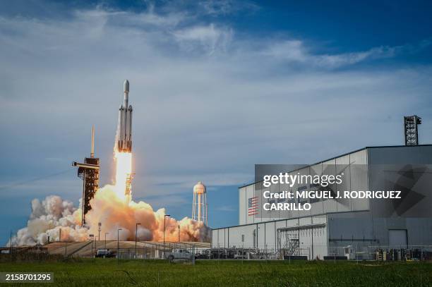 SpaceX Falcon Heavy rocket carrying the National Oceanic and Atmospheric Administration's weather satellite Geostationary Operational Environmental...