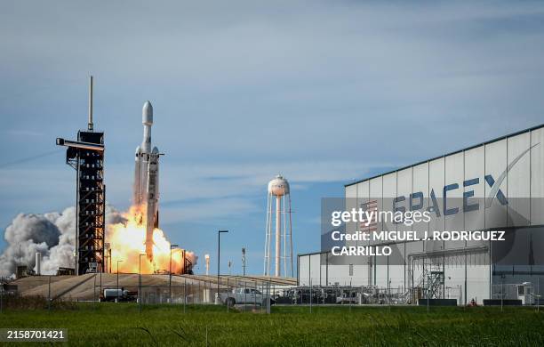 SpaceX Falcon Heavy rocket carrying the National Oceanic and Atmospheric Administration's weather satellite Geostationary Operational Environmental...