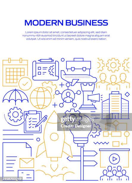 modern business related line style banner design for web page, headline, brochure, annual report and book cover - user acquisition stock illustrations
