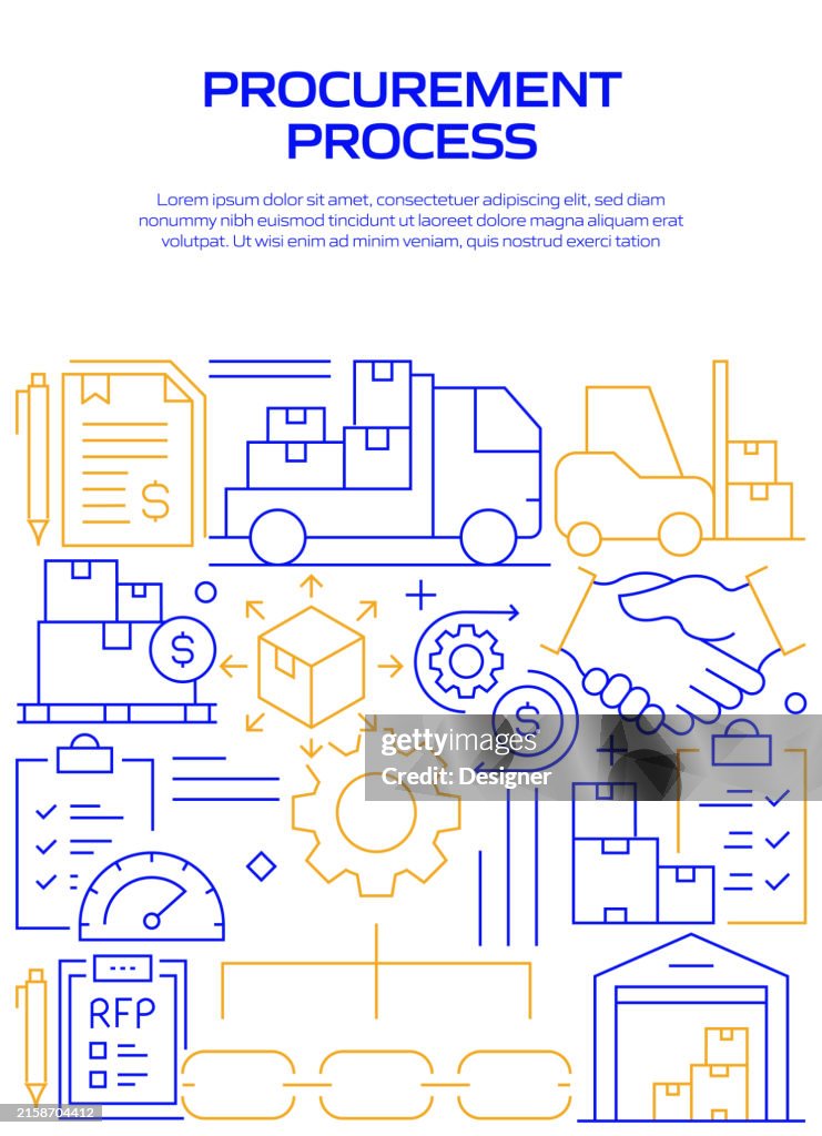 Process Overview Banner Procurement Process Related Line Style Banner Design For Web Page ...