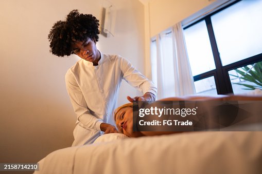 Message Trans Young Masseuse Doing Massage On Transgender Female Customers Back At ...