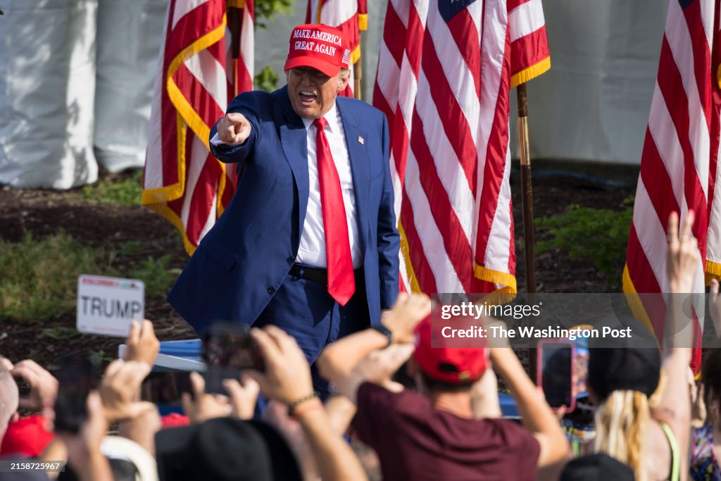 Trump Racine Wi Rally Former president Donald Trump says farewell to supporters after a ...