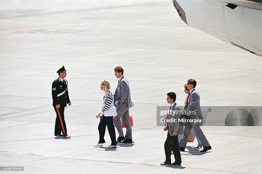 England Team Arrive In Italy For The 1990 World Cup Tournament
