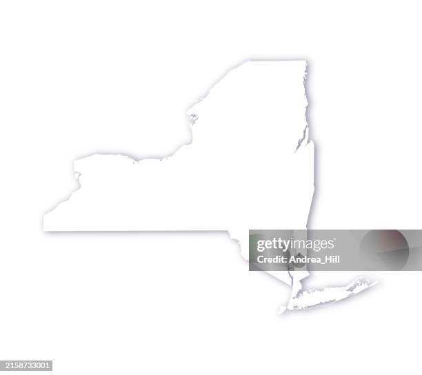 new york, united states map with a soft drop shadow vector map - long island map stock illustrations