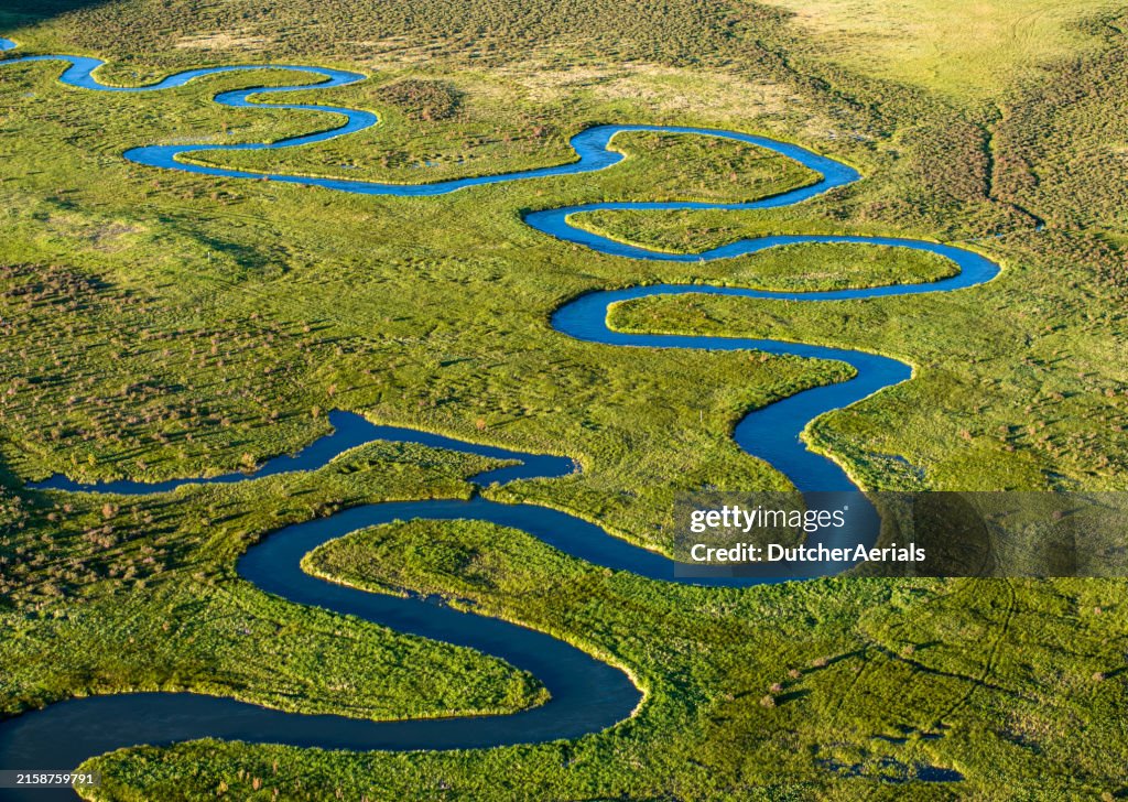 Aerial view of river at Grand Tetons National Park