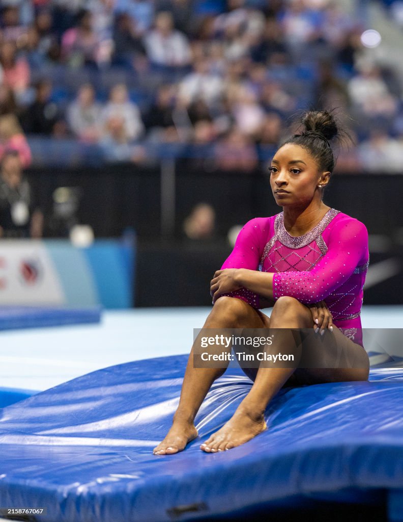 Simone Core Simone Biles during the 2024 Core Hydration Gymnastics Classic at the ...