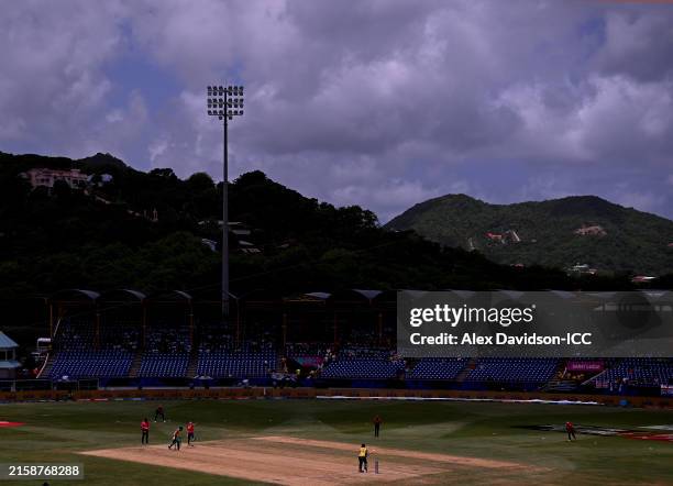 General view of play during the ICC Men's T20 Cricket World Cup West Indies & USA 2024 Super Eight match between England and South Africa at Daren...