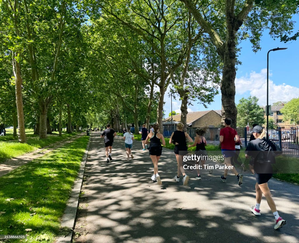Joggers in a park