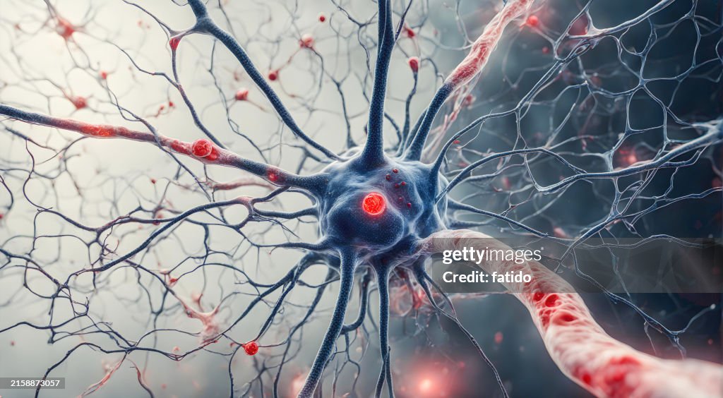 Mikroskopisch des neuronalen Netzwerks Gehirnzellen