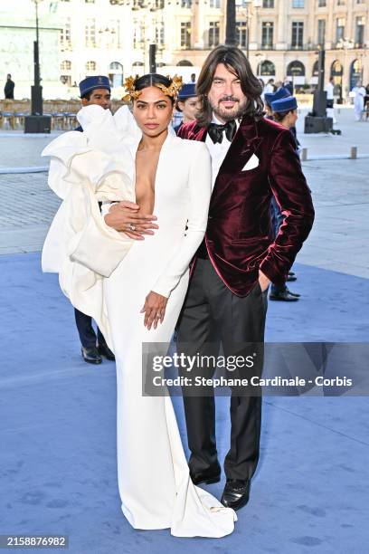 Mona Patel and Stéphane Rolland attend Vogue World: Paris 2024 at the Place Vendome on June 23, 2024 in Paris.
