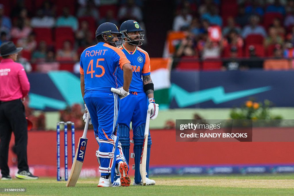 Cwc Kohli Rohit Rohit Sharma and Virat Kohli of India during the ICC Men's T20 CWC ...