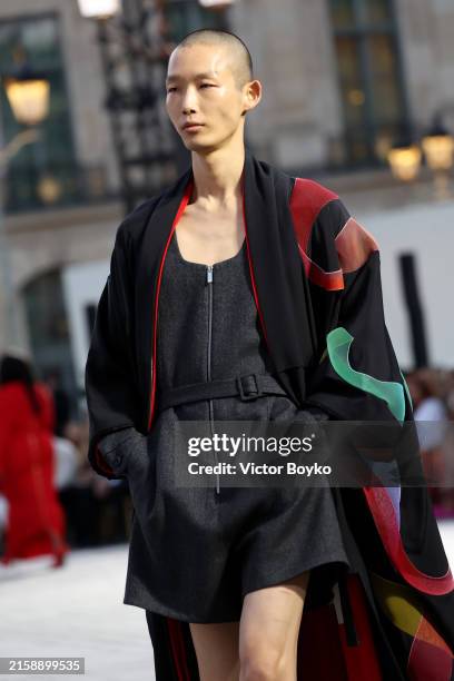 Model walks the runway during Vogue World: Paris at Place Vendome on June 23, 2024 in Paris, France.