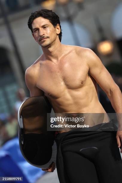 Model walks the runway during Vogue World: Paris at Place Vendome on June 23, 2024 in Paris, France.